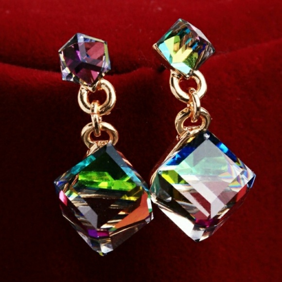 Multicolor Cubic Earrings - Picture 1 of 4
